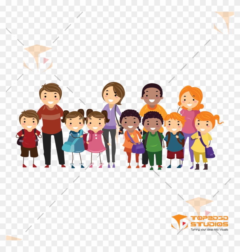 2d Group Family Character - Parents Involvement In School Clipart #3781724
