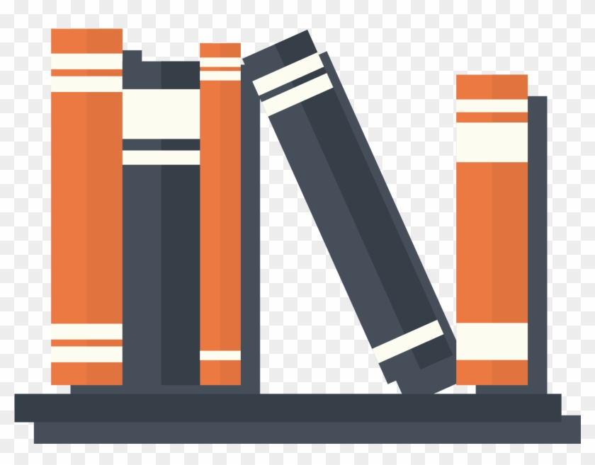 Vector Black And White Bookcase Books On A - Png Bookshelf Illustration Clipart