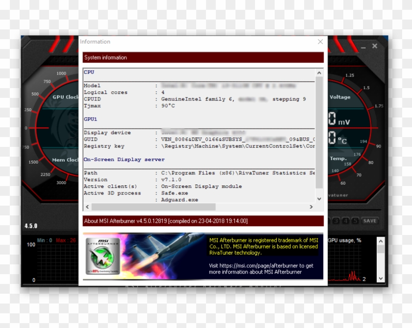 Support For Lcd Displays Of Keyboards Manufactured - Msi Afterburner Clipart