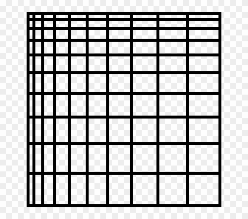 Multiplication Grid - Cross Clipart #3781951