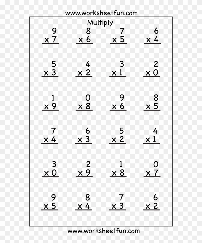 Multiplication - 1 Digit Multiplication Worksheets Clipart #3781958