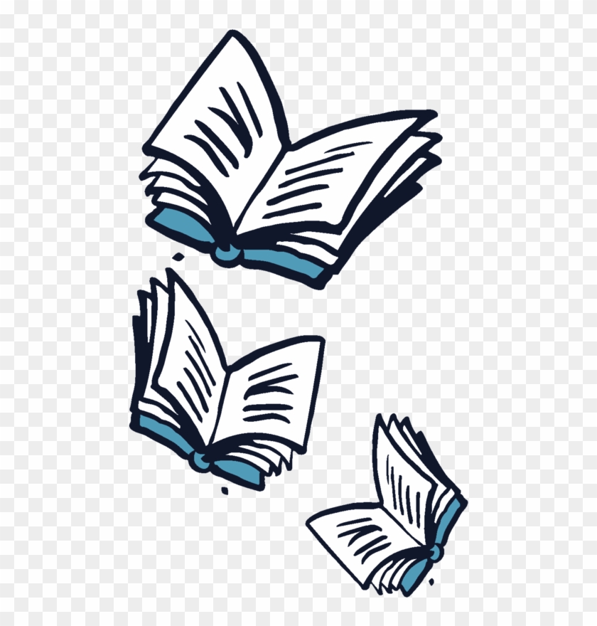 Flying Books Off Center - Flying Books With Transparent Background Clipart
