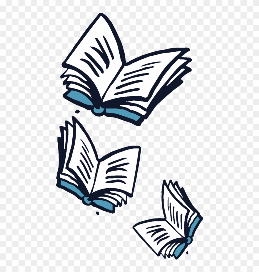 Flying Books Off Center - Flying Books With Transparent Background Clipart #3782496