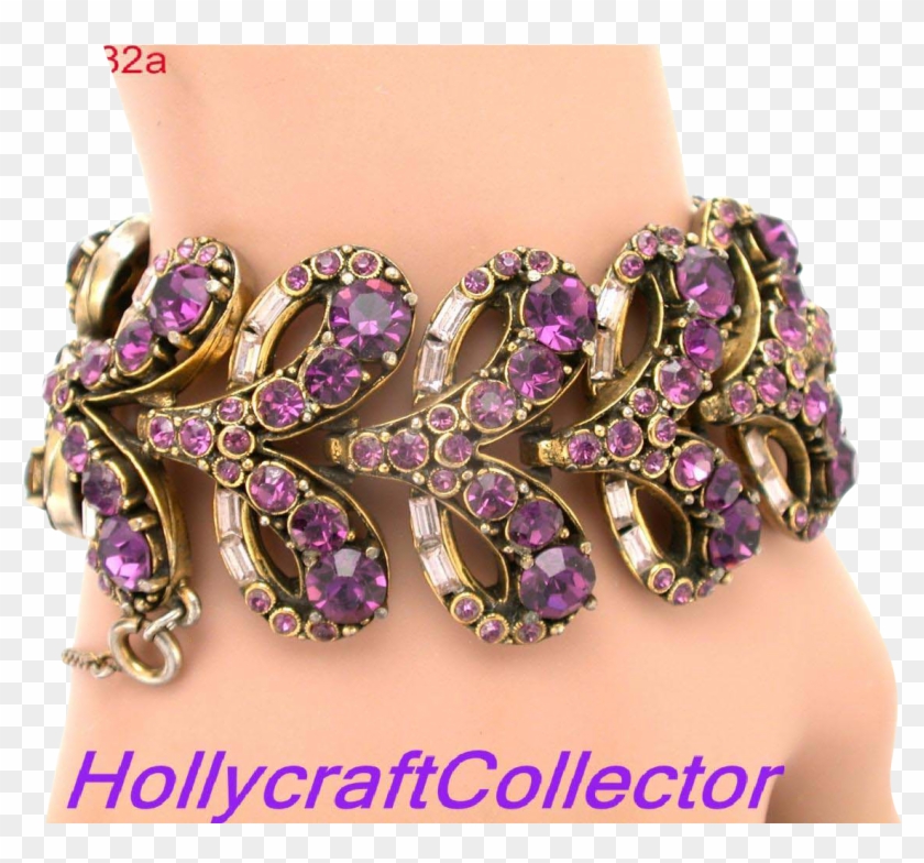 Signed Hollycraft 1955 Purple & Light Amethyst Baguette - Diamond Clipart #3783327