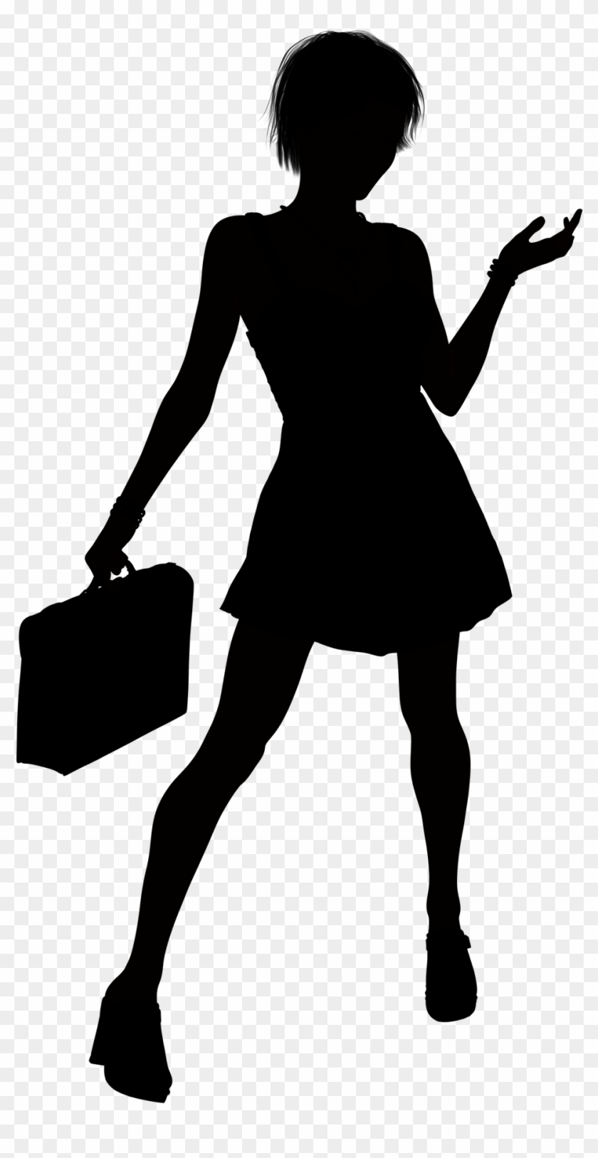 Pixabay - Holding Black Silhouette Of Woman With Purse Png Clipart