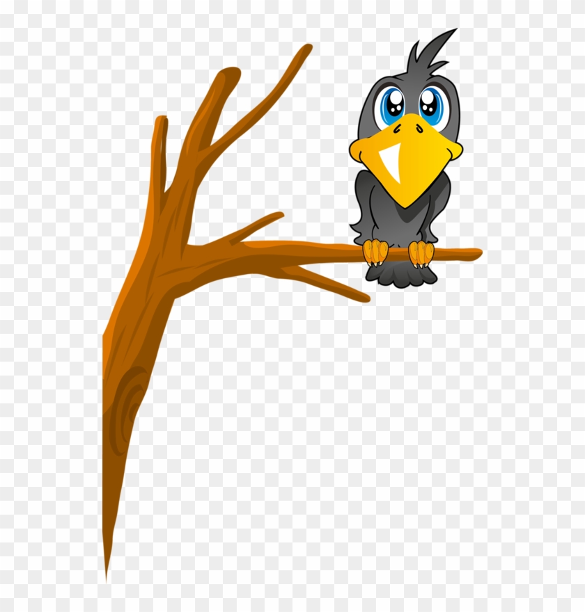 Bird Clip Art Crow Transprent Png Free - Crow On Tree Cartoon Transparent Png