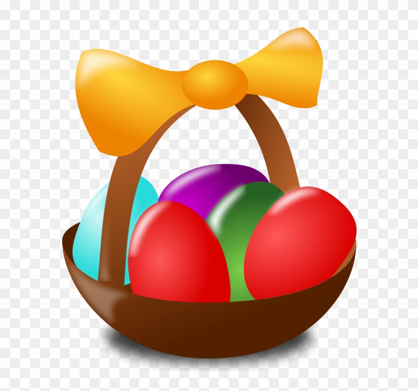 Easter Icon Free Svg Vector - Easter Egg Basket Clip Art - Png Download #3784067