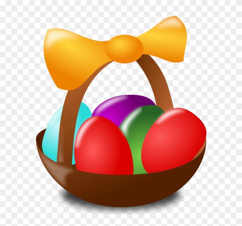 Easter Icon Free Svg Vector - Easter Egg Basket Clip Art - Png Download