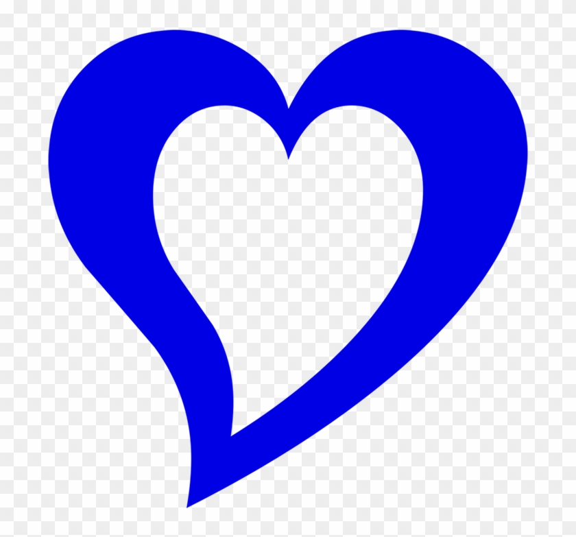 Blue Heart Outline Design Love Valentine Day - Mavi Kalp Clipart