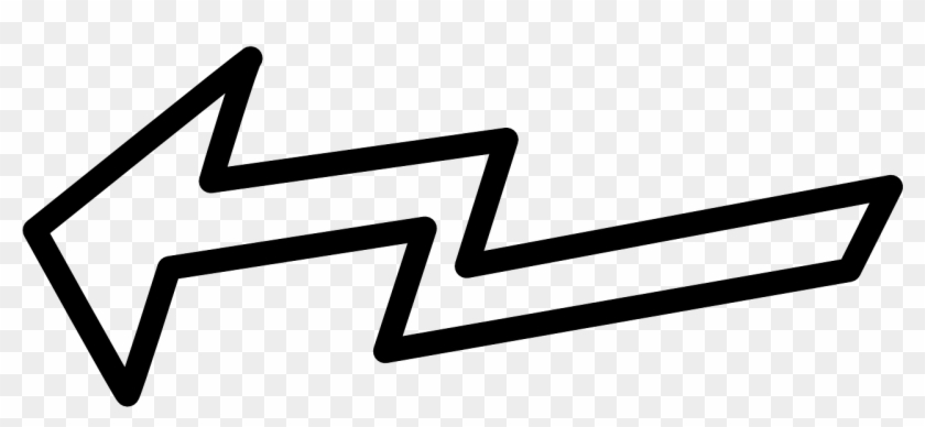 Arrow Left Lightning Shape Sign Png Image Clipart #3784314