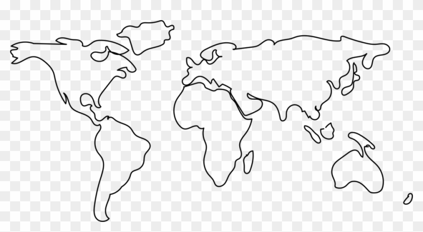 Earth Map Black And White Clipart #3785057