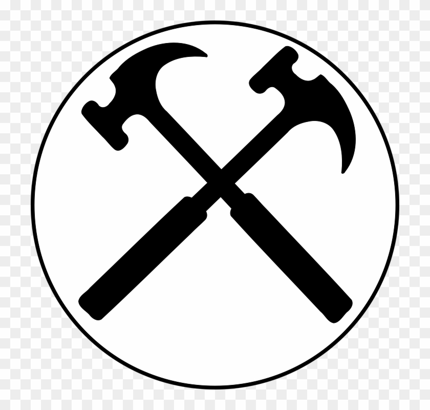 Crossed Hammers Tools Hammer Repair Symbol - Crossed Hammers Clipart #3785061