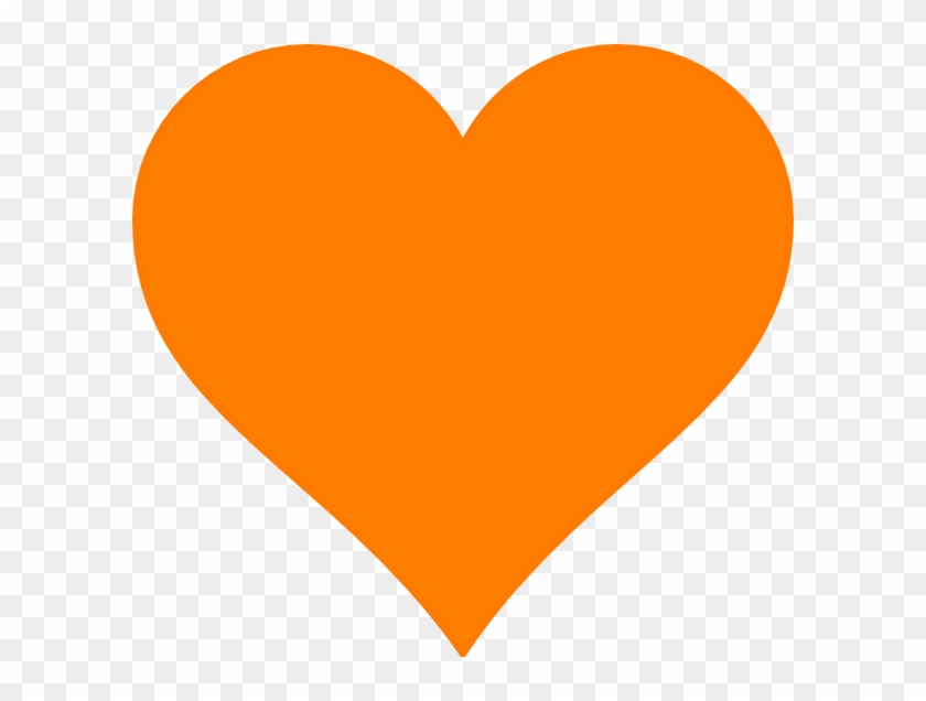 Heart And Angel Wings Png - Orange Heart Emoji Discord Clipart #3785184