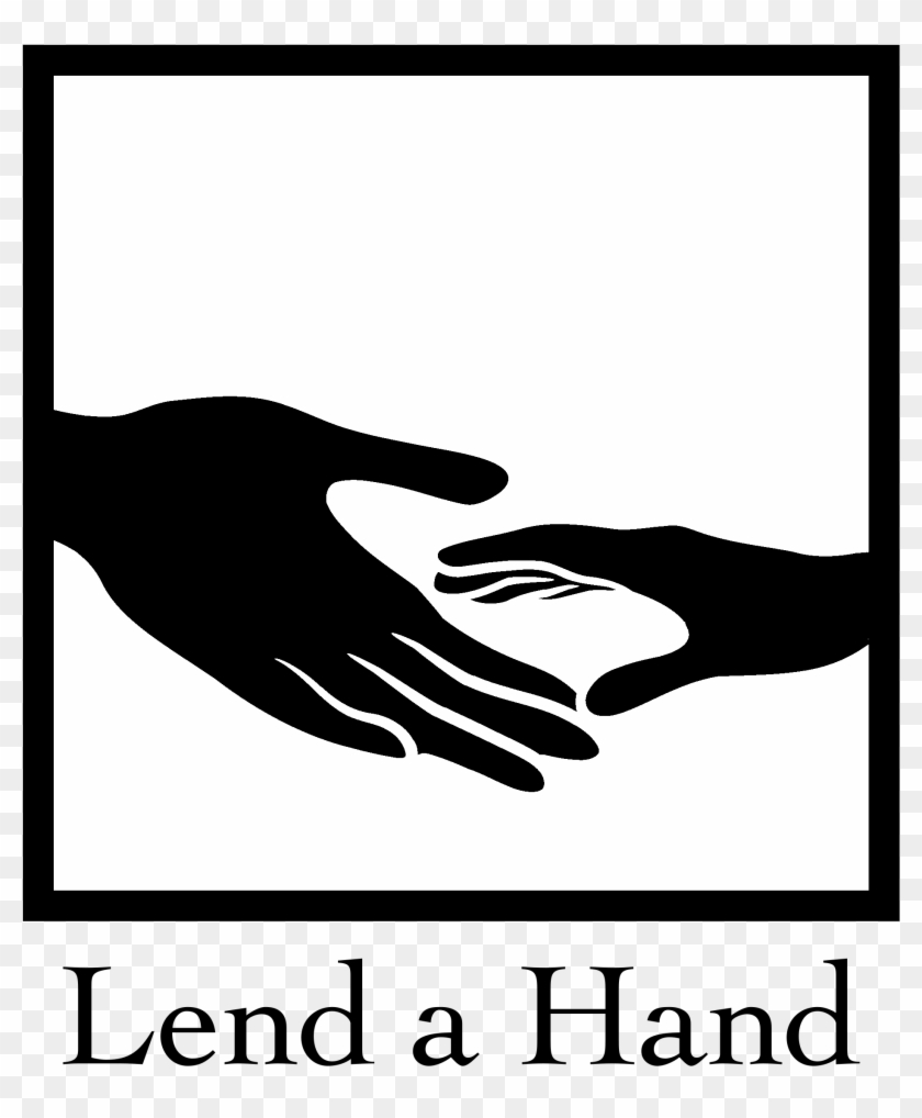 Lend A Hand Logo Black And White - Rotary International Clipart #3785793