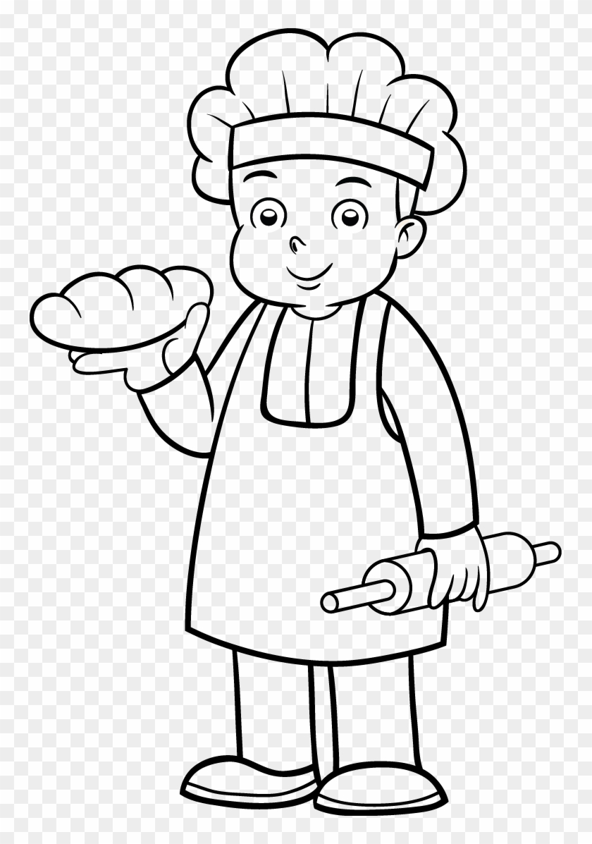 At Getdrawings Com Free - Colouring Picture Of Baker Clipart #3786007