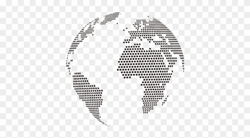 Doted World Globus Free Vector And Png - Dotted World Globe Png Clipart #3786051