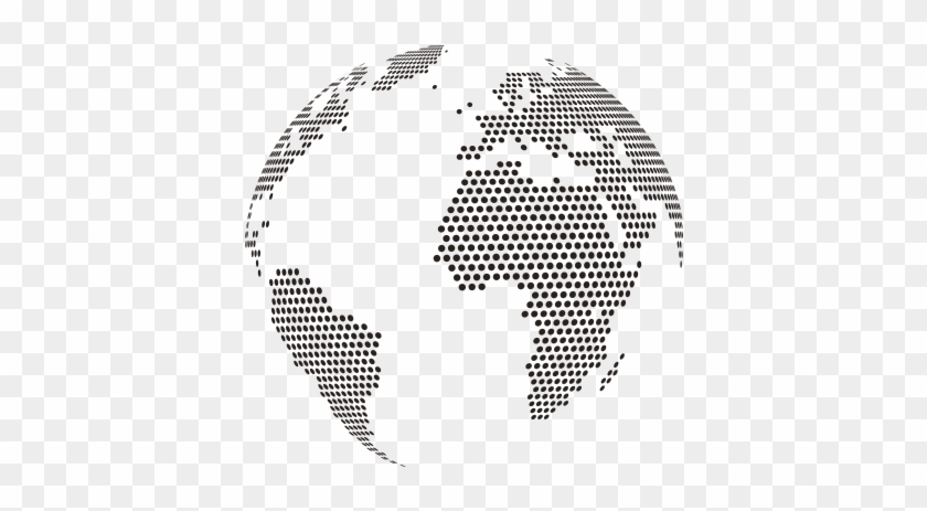 Doted World Globus Free Vector And Png - Dotted World Globe Png Clipart