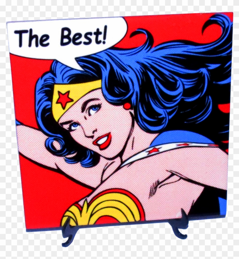 Azulejo Mulher Maravilha - Roy Lichtenstein Wonder Woman Pop Art Clipart