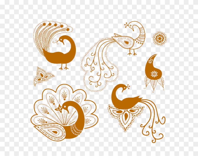 Henna Peacock Vector Clipart #3786807