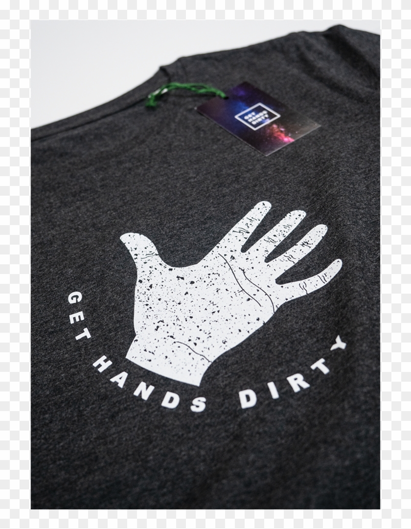 T-shirt Dirty Hand Logo Dark Grey - Woolen Clipart
