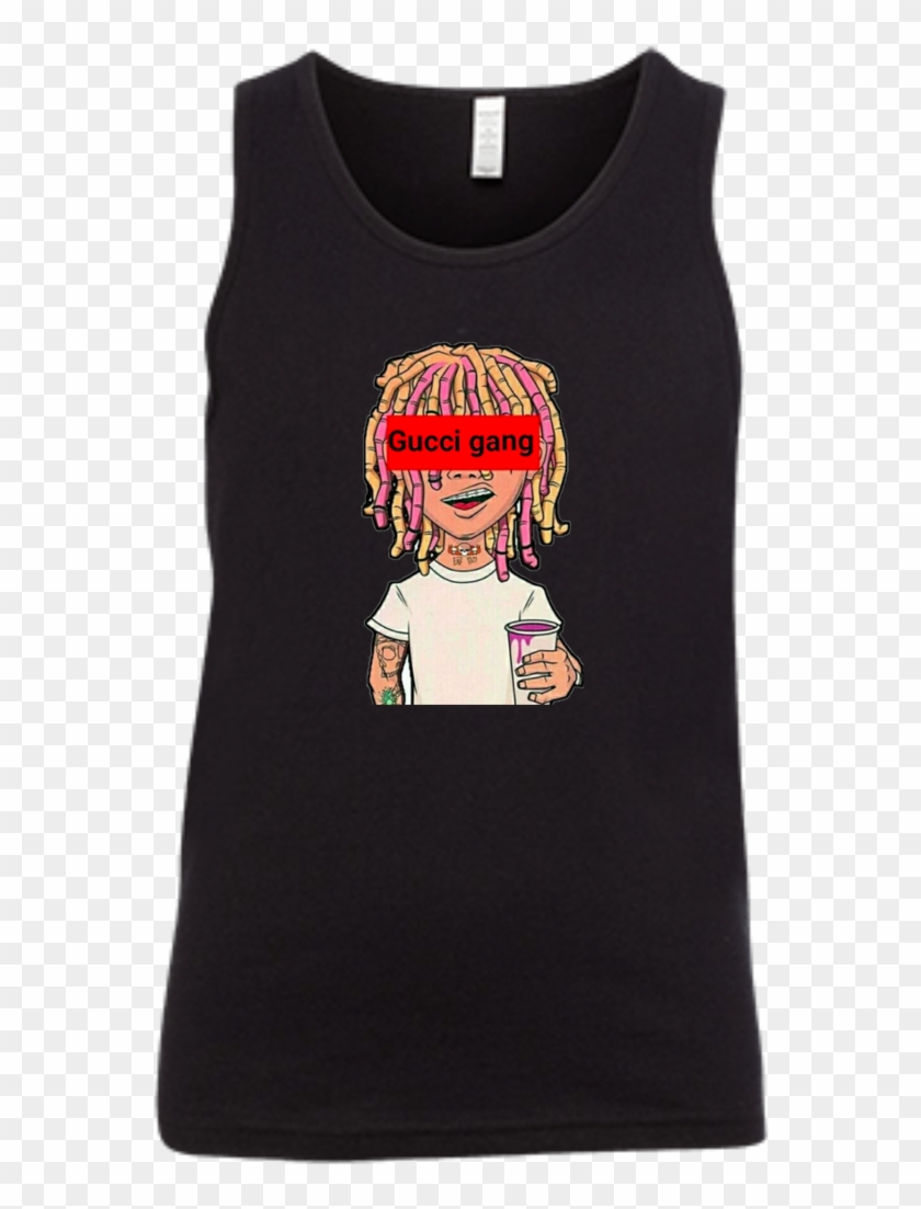 Lil Pump Gucci Gang Youth Jersey Tank T-shirts - Active Tank Clipart #3787409