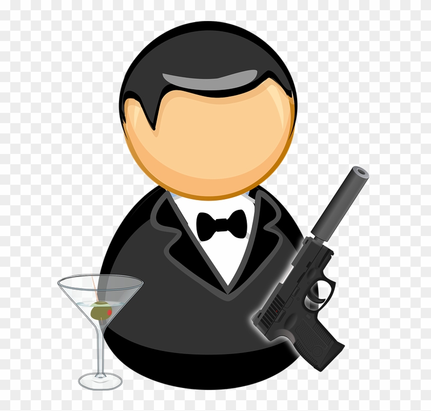James Bond Aracısı Siyah Takım Elbise Papyon - Al Capone Clipart - Png Download #3787516