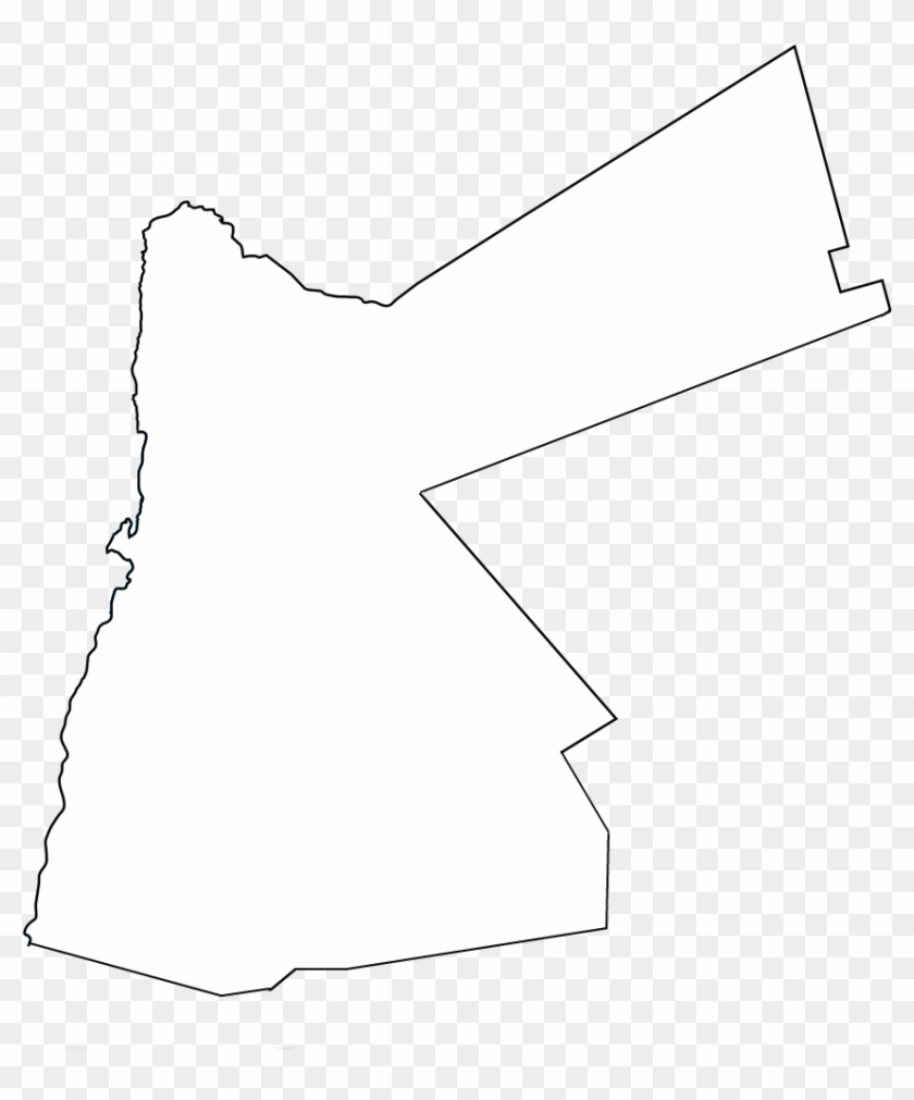 Blank Map Of Jordan - Monochrome Clipart #3787734