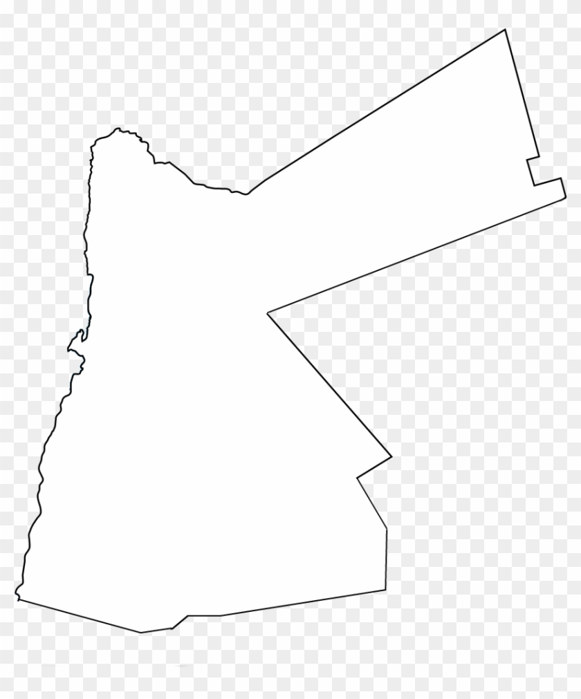 Blank Map Of Jordan - Monochrome Clipart