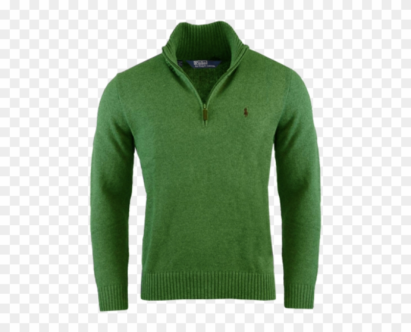 ~ralph Lauren Polo Half Zip Custom Fit Green Sweater - Sweater Clipart #3788750