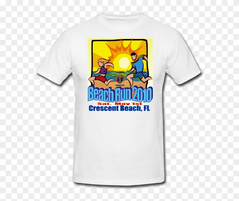 Beach Run 2010 T - Cartoon Clipart