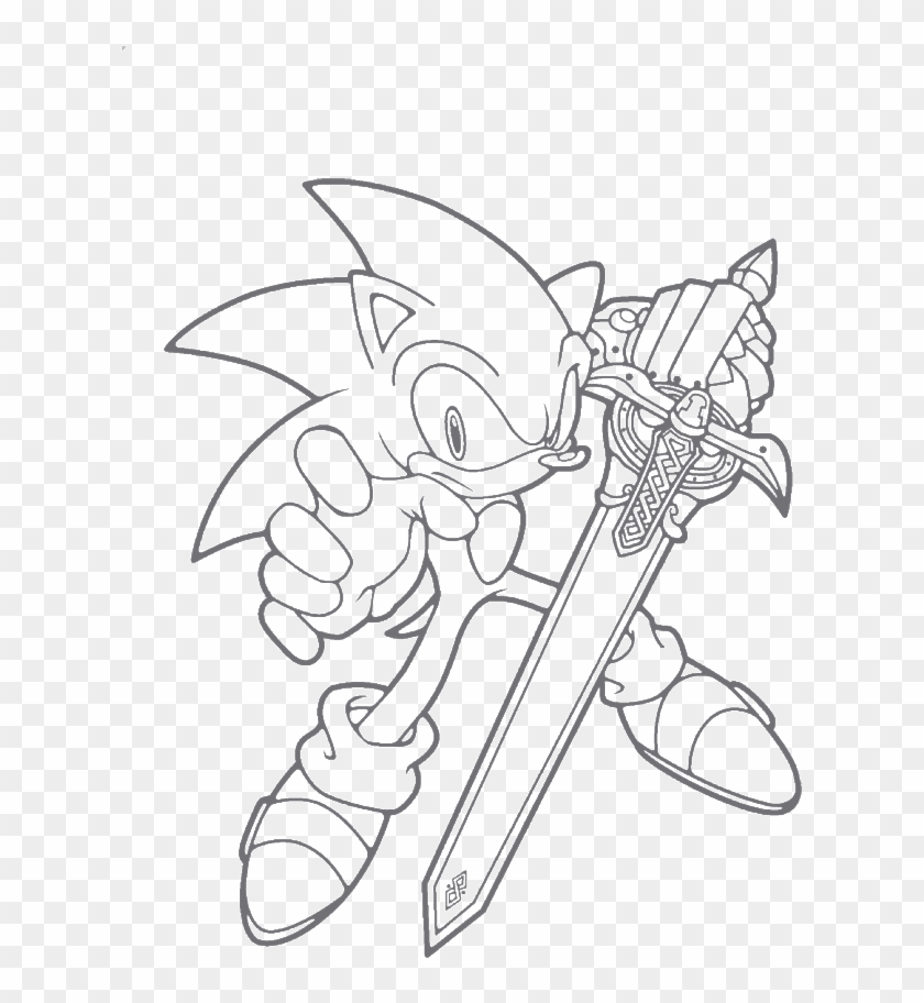 sonic with sword coloring pages clipart 3789134  pikpng