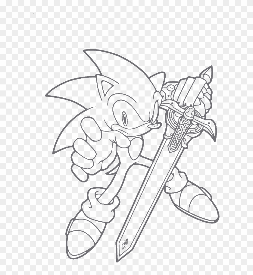 Sonic With Sword Coloring Pages Clipart