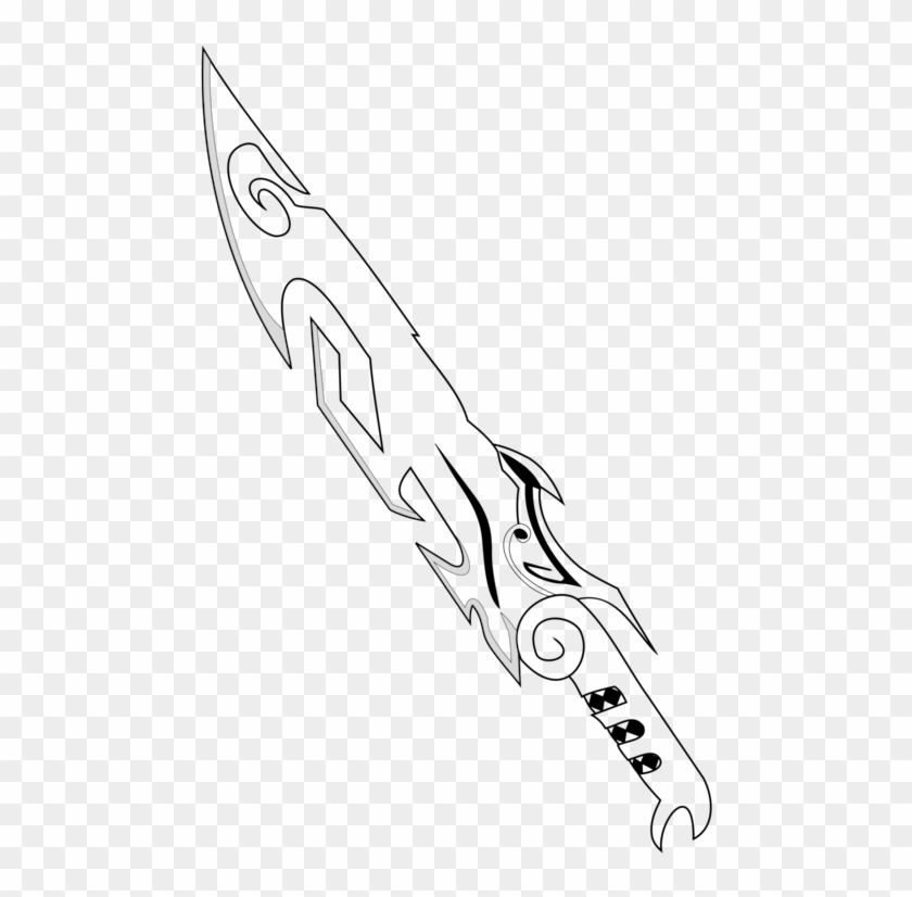 Sword Drawing Line Art Samurai Weapon - Sketch Clipart #3789195