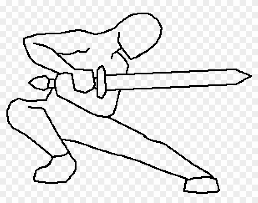 Sword Holding Pose - Drawing Sword Holding Poses Clipart