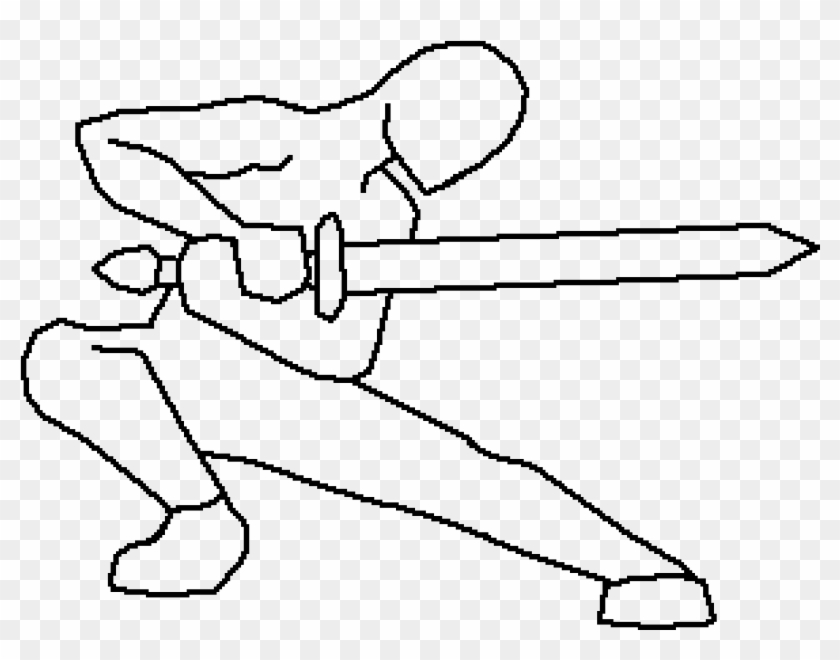 Sword Holding Pose - Drawing Sword Holding Poses Clipart #3789349