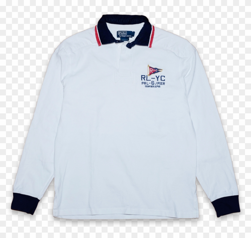 Vintage Polo Ralph Lauren Yacht Club Longsleeve Polo - Polo Shirt Clipart #3789461