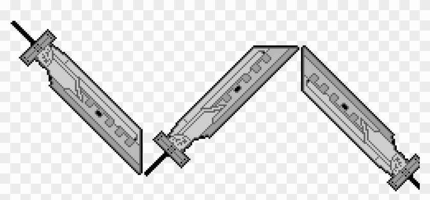 Flying Buster Sword - Buster Sword Drawing Clipart #3789496