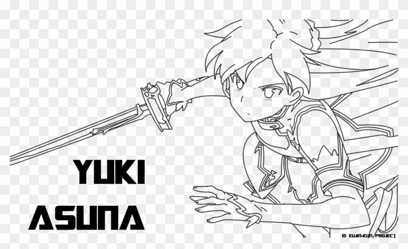 Online Coloring Pages Sword Art Runninggames Me At - Sword Art Online No Color Clipart