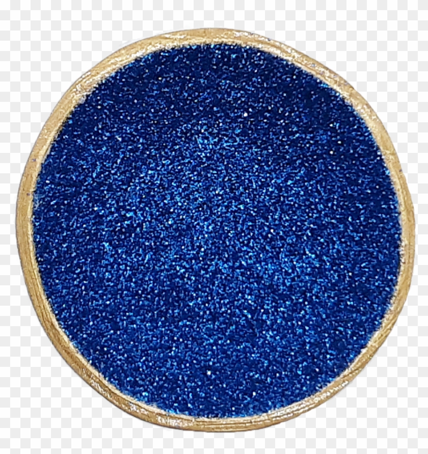 Blue Glitter Trinket Dish With Gold Rim - Glitter Clipart