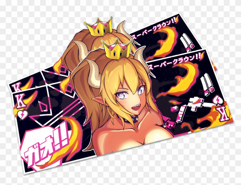 Bowsette Popout Slap - Cartoon Clipart