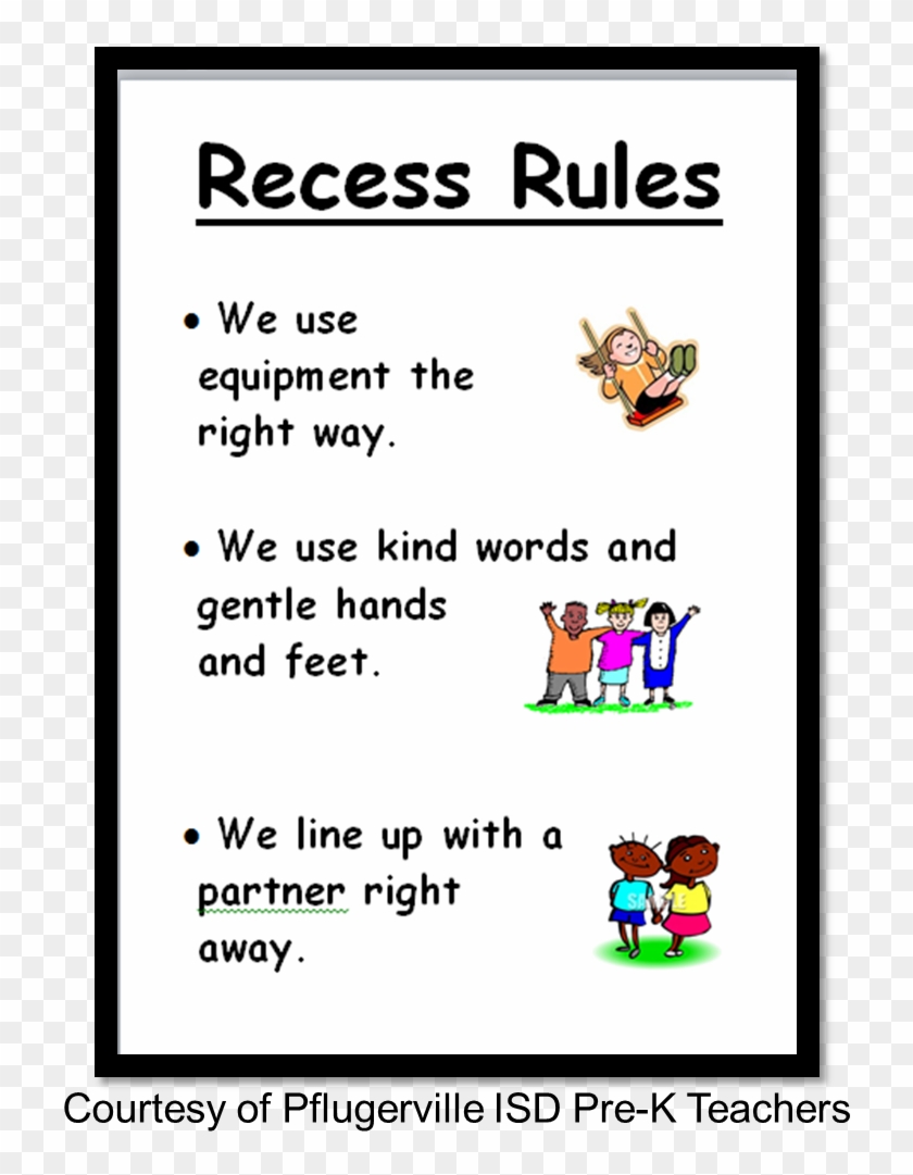 Recess Rules Created By Pflugerville Isd Teachers - Rules For Playground Slides Clipart #3791457