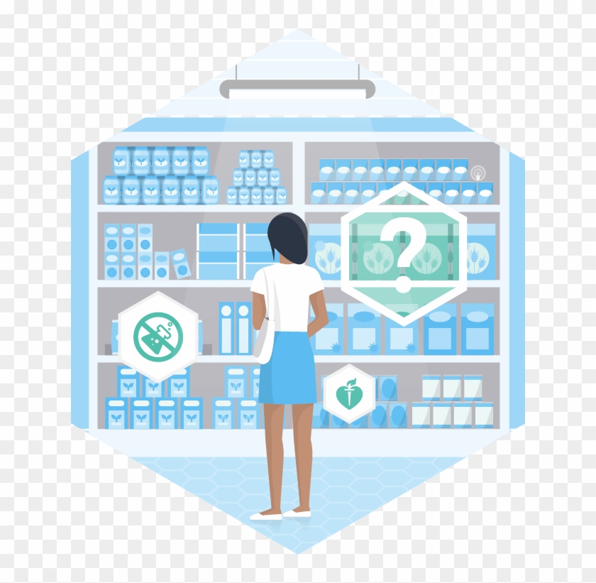 Hexagon Questions At The Shelf - Graphic Design Clipart