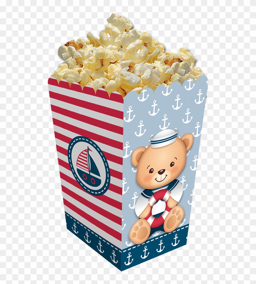 Caixa Para Pipoca Navy Ursinho Marinheiro - Caixa Pipoca Ursinho Marinheiro Clipart #3792364