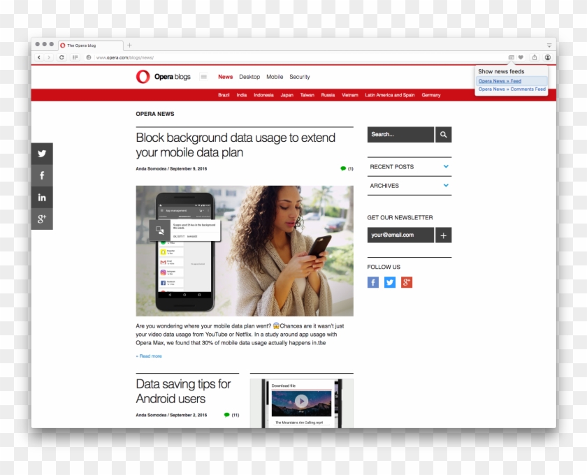 Personal News - Opera 45 Screen Clipart #3793078