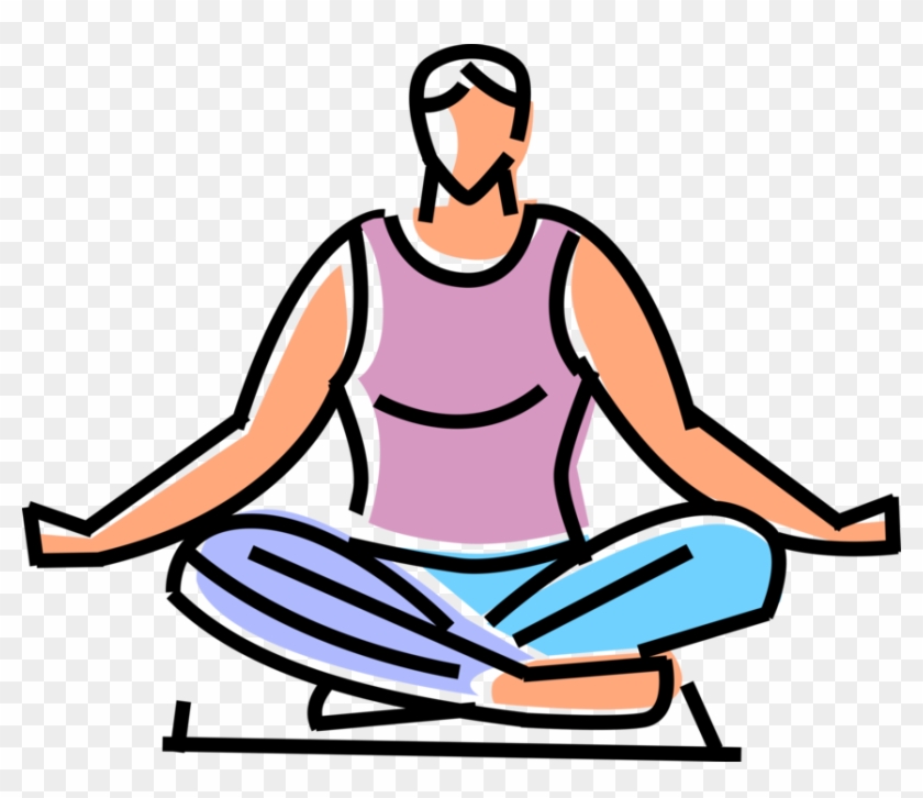 Vector Illustration Of Meditation And Its Symbiotic - Sitting Clipart #3793131