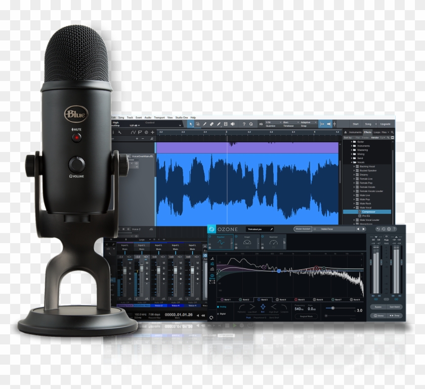 Blue Microphones Yeti Blackout Studio Usb Microphone - Blue Yeti Studio Blackout Clipart #3793409