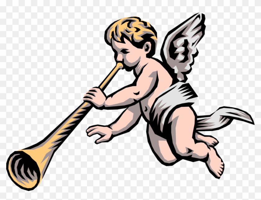 Angelic Trumpet Png - Baby Angel With Trumpet Clipart