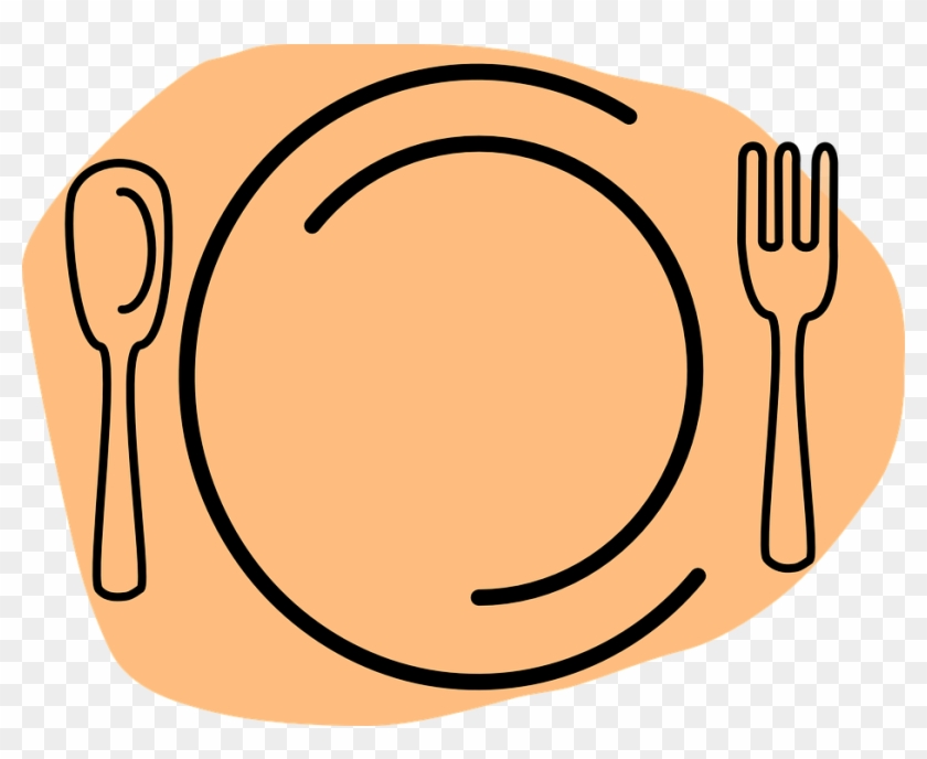 Restaurante, Los Alimentos, Placa, Cena, Cubertería - Spoon And Fork Clipart #3794994