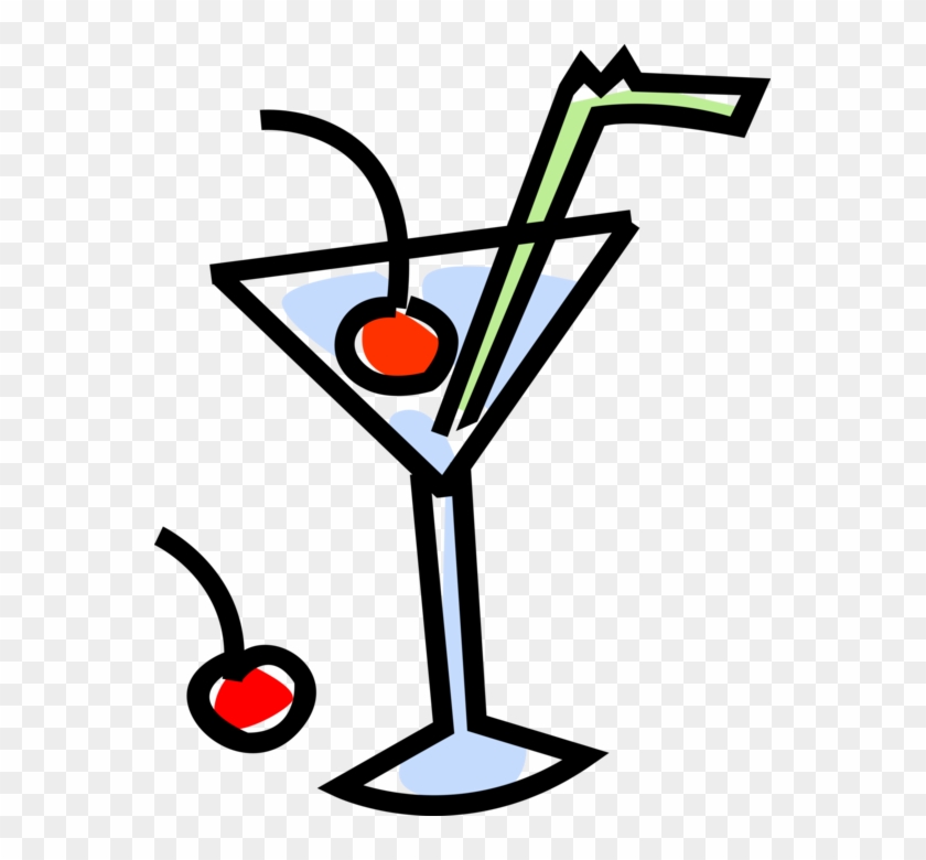 Vector Illustration Of Mixed Drink Martini Cocktail Clipart