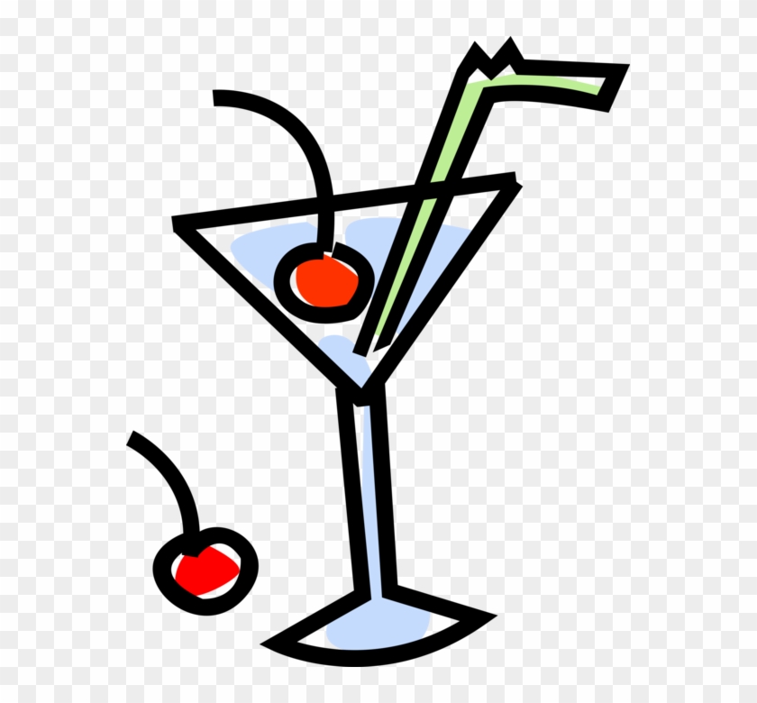 Vector Illustration Of Mixed Drink Martini Cocktail Clipart #3795023